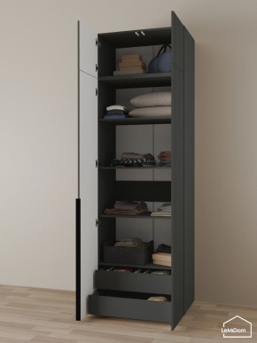 Шкаф с антресолью Linnea MHR-2A-3 2450х800х510 (Графит-М 11.1.25) в Югорске - yugorsk.ok-mebel.com | фото 6