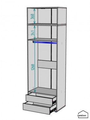 Шкаф с антресолью Linnea MHR-2POA-3 2450х800х510 (Белый-М 11.1.2) в Югорске - yugorsk.ok-mebel.com | фото 3