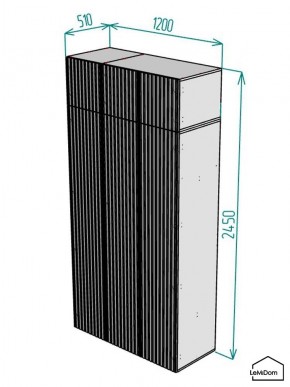 Шкаф с антресолью Linnea MHR-3POA-1 2450х1200х510 (Белый-М 11.1.1) в Югорске - yugorsk.ok-mebel.com | фото 2