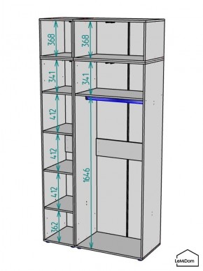 Шкаф с антресолью Linnea MHR-3POA-1 2450х1200х510 (Белый-М 11.1.1) в Югорске - yugorsk.ok-mebel.com | фото 3