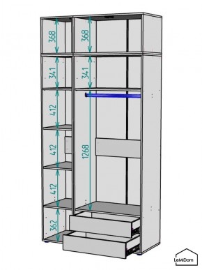 Шкаф с антресолью Linnea MHR-3POA-2 2450х1200х510 (Белый-М 11.1.1) в Югорске - yugorsk.ok-mebel.com | фото 3