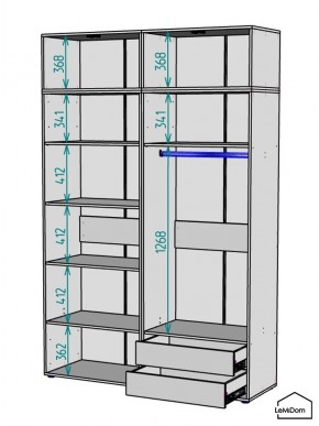 Шкаф с антресолью Linnea MHR-4A-2 2450х1600х510 (Белый-М 11.1.2) в Югорске - yugorsk.ok-mebel.com | фото 2