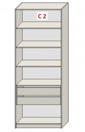 Шкаф СТАНДАРТ С1 без ящика серия "ГЕСТИЯ" (Бело-серый/Дуб Небраска натуральный ) 800*520*2300 в Югорске - yugorsk.ok-mebel.com | фото 6
