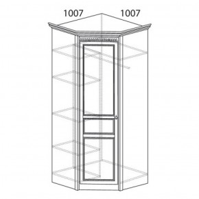 Шкаф угловой №183 "Лючия" Фасад зеркало (Угол 1007*1007) Дуб оксфорд в Югорске - yugorsk.ok-mebel.com | фото 2