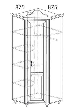 Шкаф угловой №562 "Алиса" (угол 875*875) в Югорске - yugorsk.ok-mebel.com | фото 2