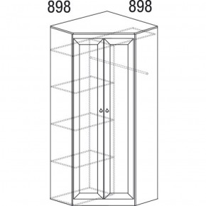 Шкаф угловой №606 Инна (угол 898*898) Денвер темный в Югорске - yugorsk.ok-mebel.com | фото 3