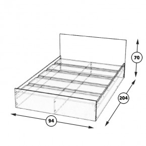 Стандарт Кровать 0900, цвет дуб сонома, ШхГхВ 93,5х203,5х70 см., сп.м. 900х2000 мм., без матраса, основание есть в Югорске - yugorsk.ok-mebel.com | фото 4