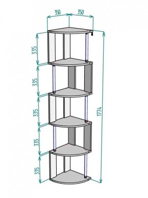 Стеллаж Maria S113-MA (Графит) в Югорске - yugorsk.ok-mebel.com | фото 3