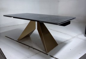 Стол ALES 180 BLACK GRAVE SOLID CERAMIC, керамика / бронзовый, ®DISAUR в Югорске - yugorsk.ok-mebel.com | фото 6