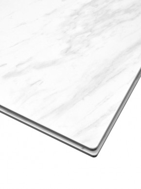 Стол BELLUNO 160 MARBLES KL-99 Белый мрамор матовый, итальянская керамика/ белый каркас, ®DISAUR в Югорске - yugorsk.ok-mebel.com | фото 4