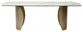 Стол BRONTE 220 KL-188 Контрастный мрамор матовый, итальянская керамика/ Шампань, ®DISAUR в Югорске - yugorsk.ok-mebel.com | фото 2