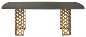 Стол CHIAVARI 220 KL-116 Черный мрамор матовый, итальянская керамика / бронзовый, ®DISAUR в Югорске - yugorsk.ok-mebel.com | фото 8