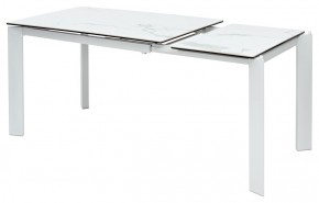Стол CORNER 120 HIGH GLOSS STATUARIO керамика, стекло/ белый каркас, ®DISAUR в Югорске - yugorsk.ok-mebel.com | фото 3