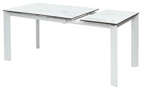 Стол CORNER 120 HIGH GLOSS STATUARIO керамика, стекло/ белый каркас, ®DISAUR в Югорске - yugorsk.ok-mebel.com | фото 4