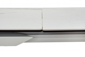 Стол CREMONA 140 HIGH GLOSS STATUARIO Белый мрамор глянцевый, керамика/ белый каркас, ®DISAUR в Югорске - yugorsk.ok-mebel.com | фото 3