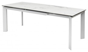 Стол CREMONA 140 HIGH GLOSS STATUARIO Белый мрамор глянцевый, керамика/ белый каркас, ®DISAUR в Югорске - yugorsk.ok-mebel.com | фото 4