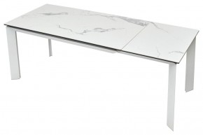 Стол CREMONA 140 HIGH GLOSS STATUARIO Белый мрамор глянцевый, керамика/ белый каркас, ®DISAUR в Югорске - yugorsk.ok-mebel.com | фото 5