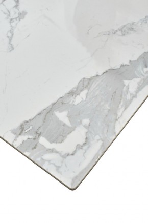Стол CREMONA 140 HIGH GLOSS STATUARIO Белый мрамор глянцевый, керамика/ белый каркас, ®DISAUR в Югорске - yugorsk.ok-mebel.com | фото 6
