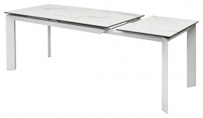 Стол CREMONA 140 HIGH GLOSS STATUARIO Белый мрамор глянцевый, керамика/ белый каркас, ®DISAUR в Югорске - yugorsk.ok-mebel.com | фото 8
