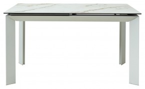 Стол CREMONA 180 KL-188 Контрастный мрамор матовый, итальянская керамика/ белый каркас, ®DISAUR в Югорске - yugorsk.ok-mebel.com | фото 2