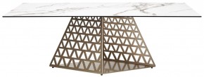 Стол ENNA 220 KL-188 Контрастный мрамор матовый, итальянская керамика/ каркас цвета шампань, ®DISAUR в Югорске - yugorsk.ok-mebel.com | фото 10