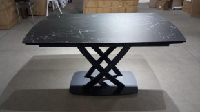 Стол FOGGIA 140 KL-116 Черный мрамор матовый, итальянская керамика/ черный каркас, ®DISAUR в Югорске - yugorsk.ok-mebel.com | фото 2