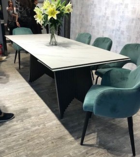 Стол IVAR 180 MARBLES KL-99 Белый мрамор, итальянская керамика/серый, ®DISAUR в Югорске - yugorsk.ok-mebel.com | фото 6