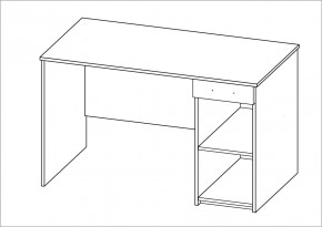 Стол КАСТОР письменный с одной тумбой и одним ящиком, цвет белый в Югорске - yugorsk.ok-mebel.com | фото 2