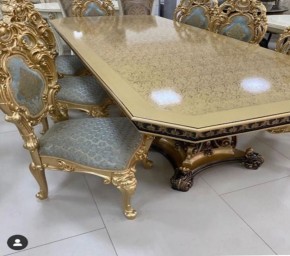 Стол прямоугольный раскладной Изабелла GOLD (столешница под мрамор) 2000(2400)*1100 в Югорске - yugorsk.ok-mebel.com | фото