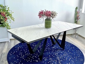 Стол RIETI 200 KL-99 Белый мрамор матовый, итальянская керамика / черный каркас, ®DISAUR в Югорске - yugorsk.ok-mebel.com | фото 2