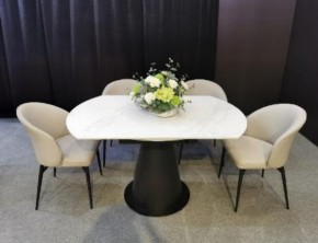 Стол TERAMO 135 GLOSS GRAND JADE SOLID CERAMIC, керамика, поворотн.механизм / Черный каркас, ®DISAUR в Югорске - yugorsk.ok-mebel.com | фото 3