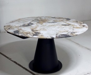 Стол TERAMO 135 GLOSS GRAND JADE SOLID CERAMIC, керамика, поворотн.механизм / Черный каркас, ®DISAUR в Югорске - yugorsk.ok-mebel.com | фото 5