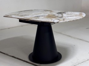 Стол TERAMO 135 GLOSS GRAND JADE SOLID CERAMIC, керамика, поворотн.механизм / Черный каркас, ®DISAUR в Югорске - yugorsk.ok-mebel.com | фото 9