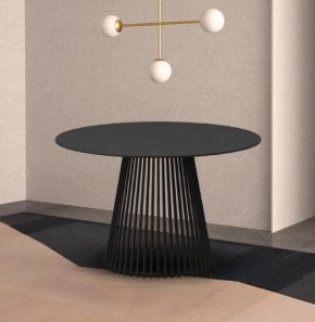 Стол TERNI 120 MATT BLACK MARBLE SOLID CERAMIC Черный мрамор матовый, керамика /Черн.каркас, ®DISAUR в Югорске - yugorsk.ok-mebel.com | фото 2