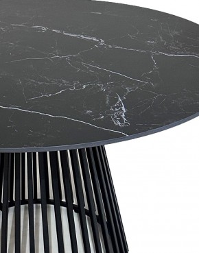 Стол TERNI 120 MATT BLACK MARBLE SOLID CERAMIC Черный мрамор матовый, керамика /Черн.каркас, ®DISAUR в Югорске - yugorsk.ok-mebel.com | фото 4