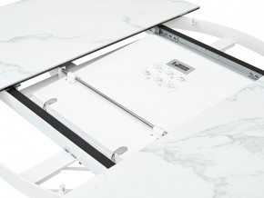 Стол TRENTO 120 HIGH GLOSS STATUARIO Белый мрамор глянцевый, керамика/ белый каркас, ®DISAUR в Югорске - yugorsk.ok-mebel.com | фото 3