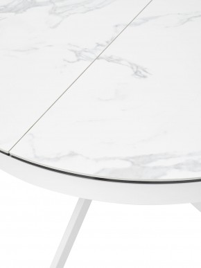 Стол TRENTO 120 HIGH GLOSS STATUARIO Белый мрамор глянцевый, керамика/ белый каркас, ®DISAUR в Югорске - yugorsk.ok-mebel.com | фото 4