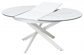 Стол TRENTO 120 HIGH GLOSS STATUARIO Белый мрамор глянцевый, керамика/ белый каркас, ®DISAUR в Югорске - yugorsk.ok-mebel.com | фото 5
