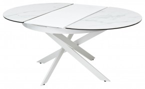 Стол TRENTO 120 HIGH GLOSS STATUARIO Белый мрамор глянцевый, керамика/ белый каркас, ®DISAUR в Югорске - yugorsk.ok-mebel.com | фото 6