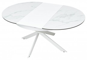 Стол TRENTO 120 HIGH GLOSS STATUARIO Белый мрамор глянцевый, керамика/ белый каркас, ®DISAUR в Югорске - yugorsk.ok-mebel.com | фото 8