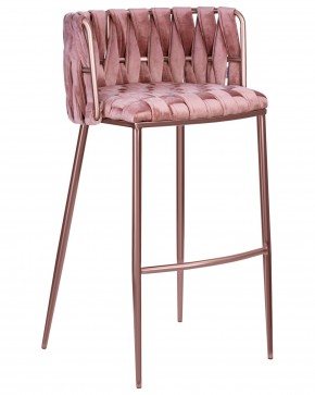 Стул барный DOBRIN EMMA ROSE GOLD, розовый велюр (VF-10) в Югорске - yugorsk.ok-mebel.com | фото