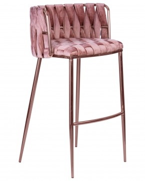 Стул барный DOBRIN EMMA ROSE GOLD, розовый велюр (VF-10) в Югорске - yugorsk.ok-mebel.com | фото 2