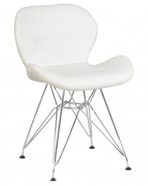 Стул обеденный DOBRIN BUTTERFLY CHROME, ножки хром, цвет белый в Югорске - yugorsk.ok-mebel.com | фото