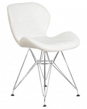 Стул обеденный DOBRIN BUTTERFLY CHROME, ножки хром, цвет белый в Югорске - yugorsk.ok-mebel.com | фото 2