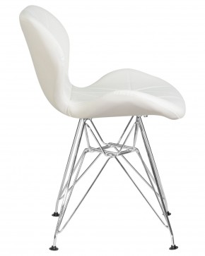Стул обеденный DOBRIN BUTTERFLY CHROME, ножки хром, цвет белый в Югорске - yugorsk.ok-mebel.com | фото 3