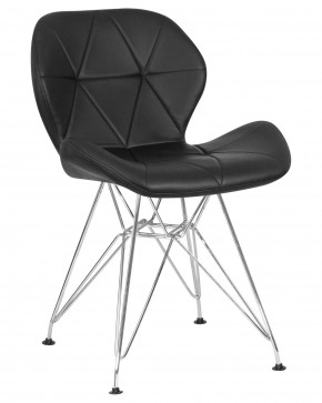 Стул обеденный DOBRIN BUTTERFLY CHROME, ножки хром, цвет чёрный в Югорске - yugorsk.ok-mebel.com | фото