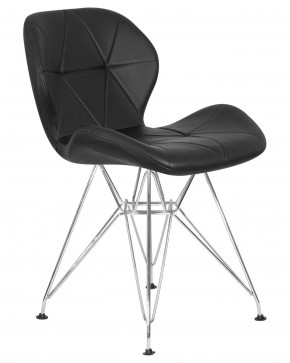 Стул обеденный DOBRIN BUTTERFLY CHROME, ножки хром, цвет чёрный в Югорске - yugorsk.ok-mebel.com | фото 2