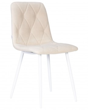 Стул обеденный DOBRIN CHILLY ROMBO, Бежевый Simple 44, основание белое в Югорске - yugorsk.ok-mebel.com | фото