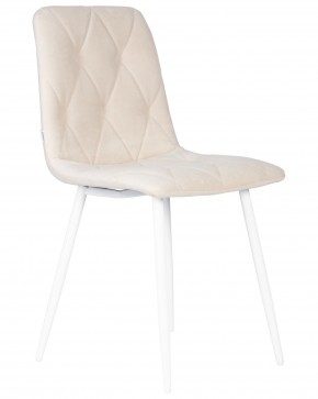 Стул обеденный DOBRIN CHILLY ROMBO, Бежевый Simple 44, основание белое в Югорске - yugorsk.ok-mebel.com | фото 2