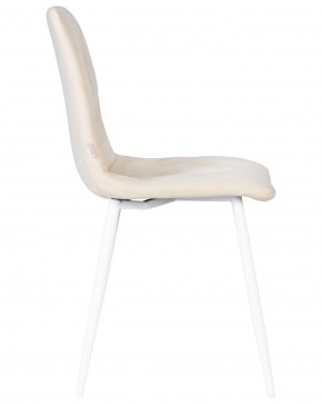 Стул обеденный DOBRIN CHILLY ROMBO, Бежевый Simple 44, основание белое в Югорске - yugorsk.ok-mebel.com | фото 3